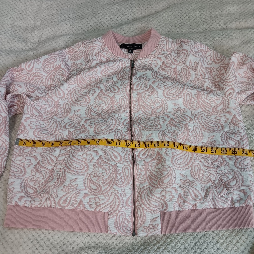 Womens‎ Victoria Beckham Jacket 1 X Pink Embroidered White Paisley Girly Bomber - Picture 6 of 9